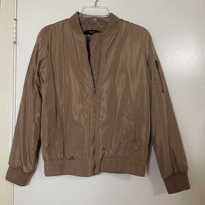Forever 21 Mauve dusty rose full zip bomber light jacket size small